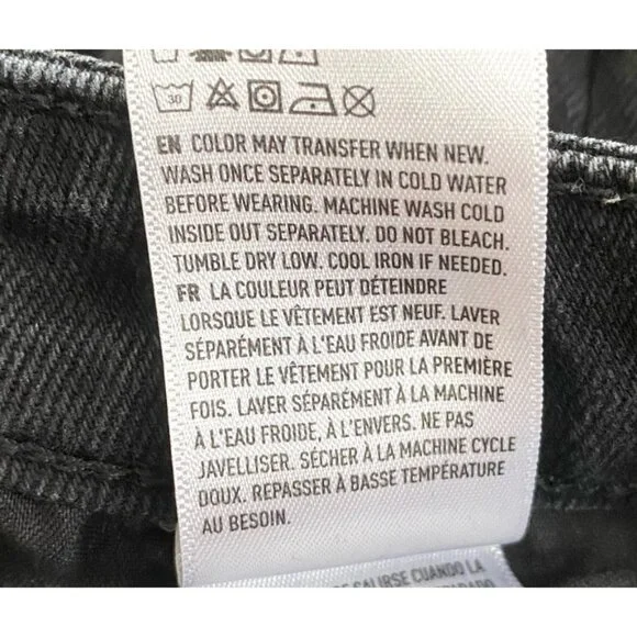 American Eagle Womens Mom Short Distressed Faded Black Cuffed Size 2 Stretch - Picture 8 of 8